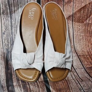 Franco Sarto Women's Cream Knotted Mules